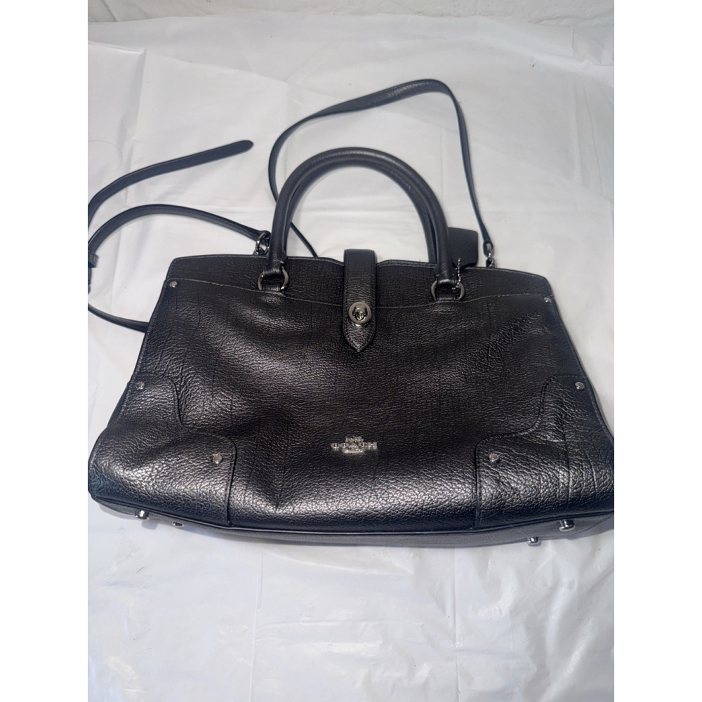 Coach Black Leather Tote Bag - Picture 9 of 14